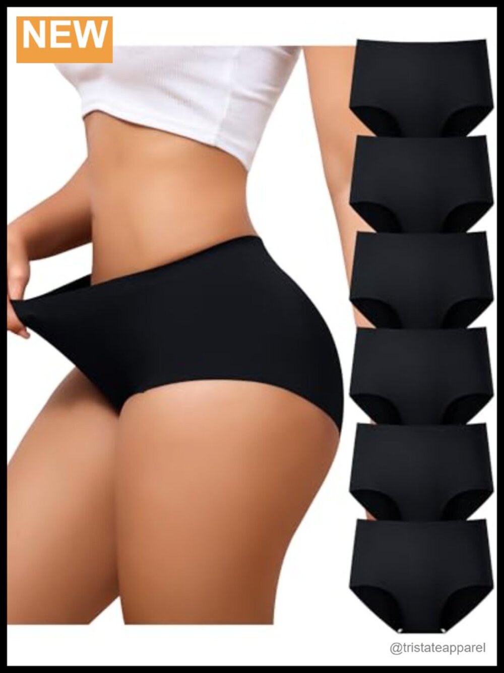 LEVAO Seamless High Waisted No Show Briefs 6 Pack Stretchy Invisible Panties